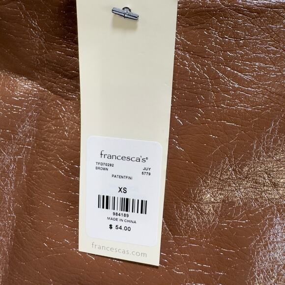 Francescas Miami faux leather Brown mini skirt CS NWT - Picture 5 of 6